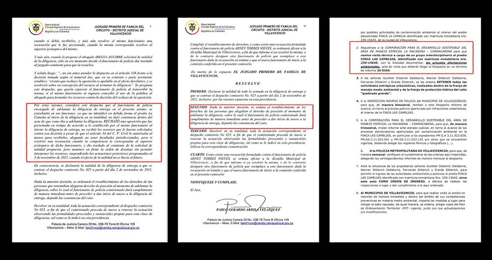 Presiones irregulares para la entrega de tierras. 