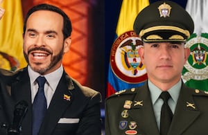 Presidente Abelardo De La Espriella y el comandante de la Policía de Santa Marta.