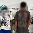 Los tres presuntos ladrones capturados en Bogotá.