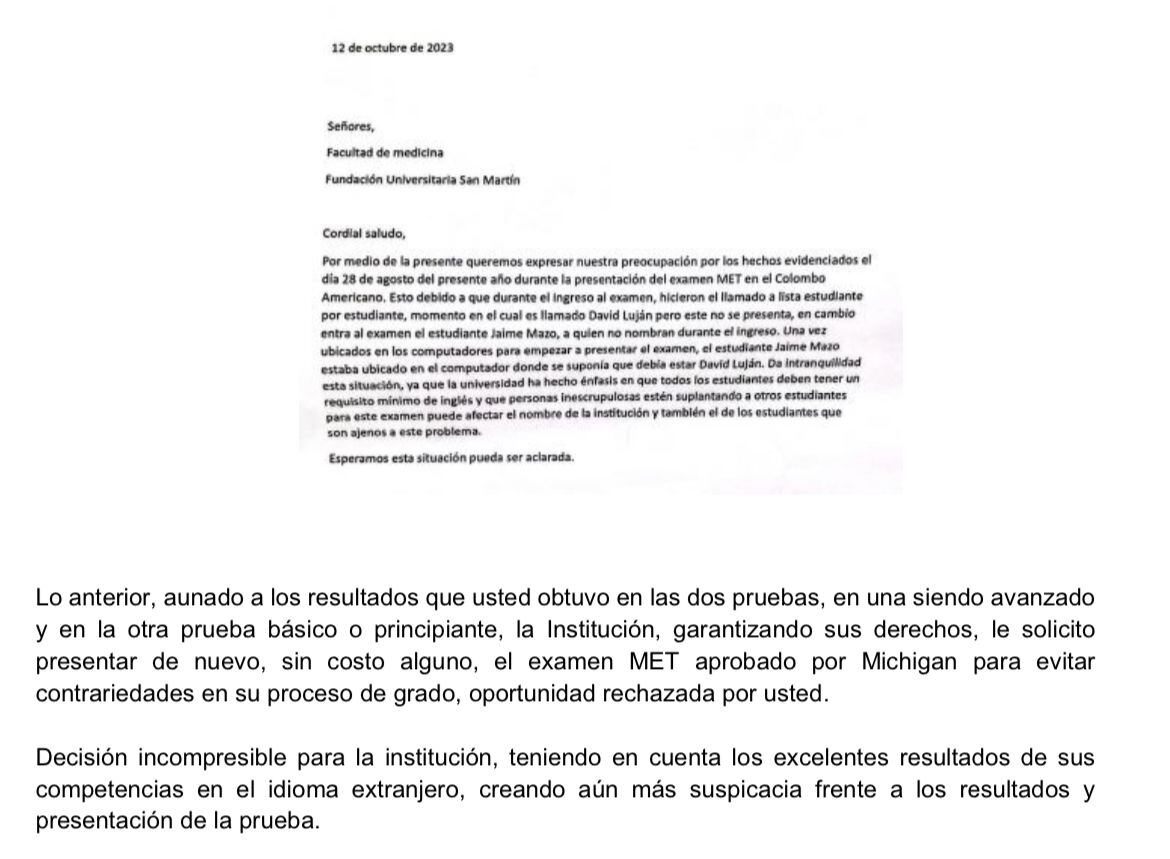 Luis David Celis Mora es  señalado de haber pagado por un examen de inglés para cumplir los requisitos de grado.