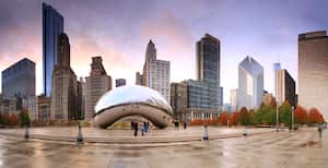 El frijol, la escultura en el Millennium Park de Chicago, Illinois, en Estados Unidos
