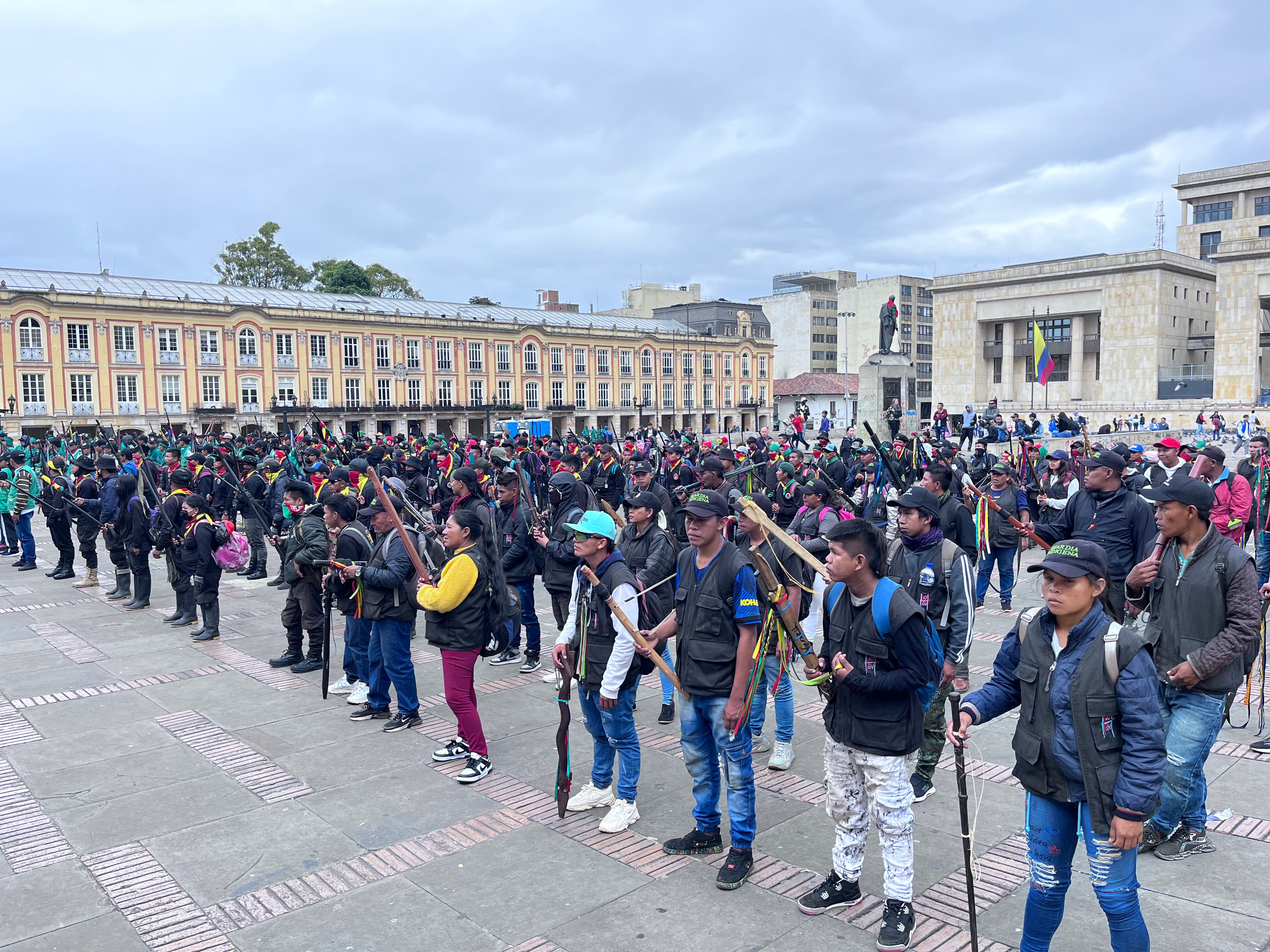 Guaria indígena en la Plaza de Bolívar