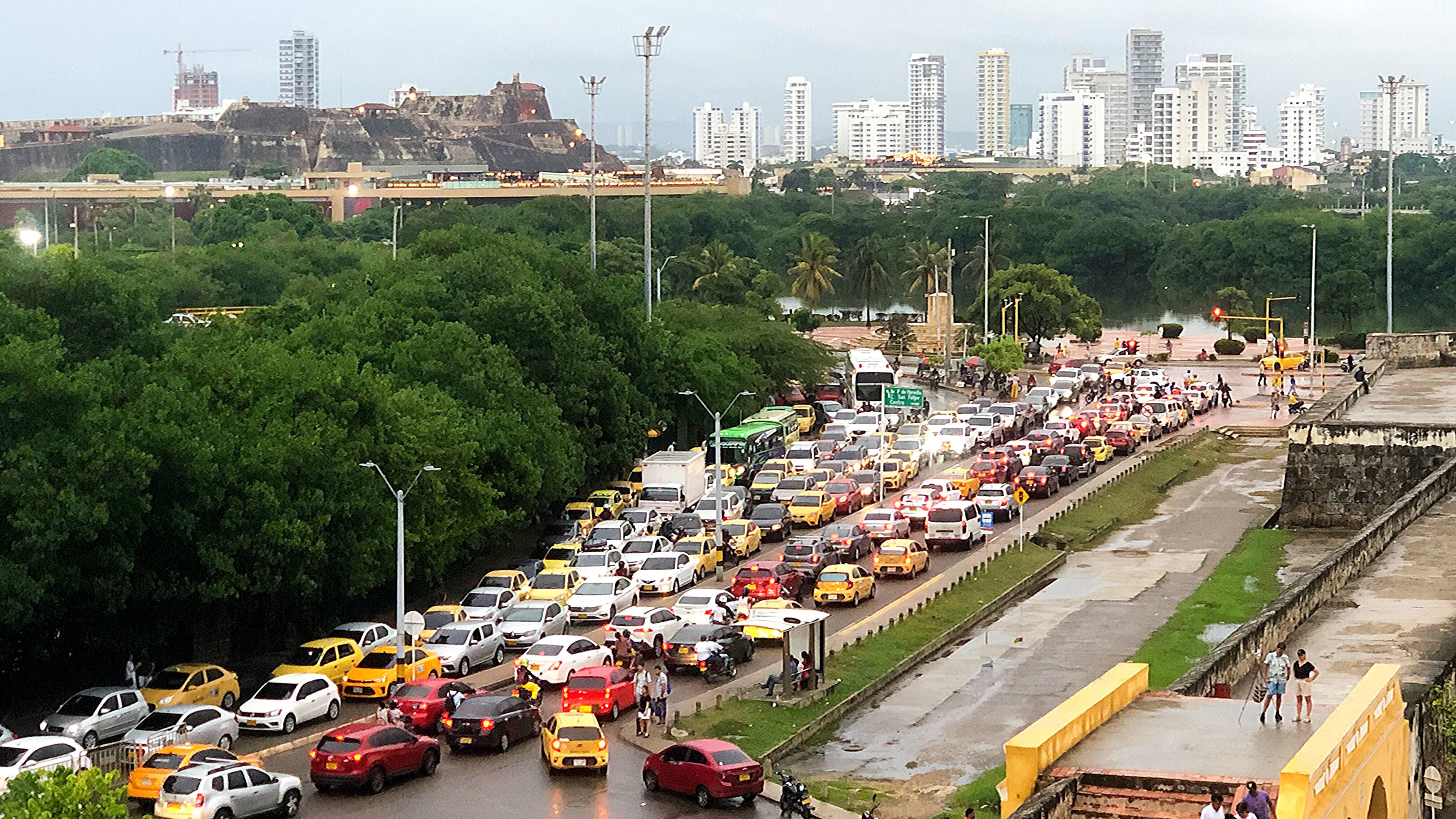 Movilidad en Cartagena a la altura de San Diego en el Centro Histórico