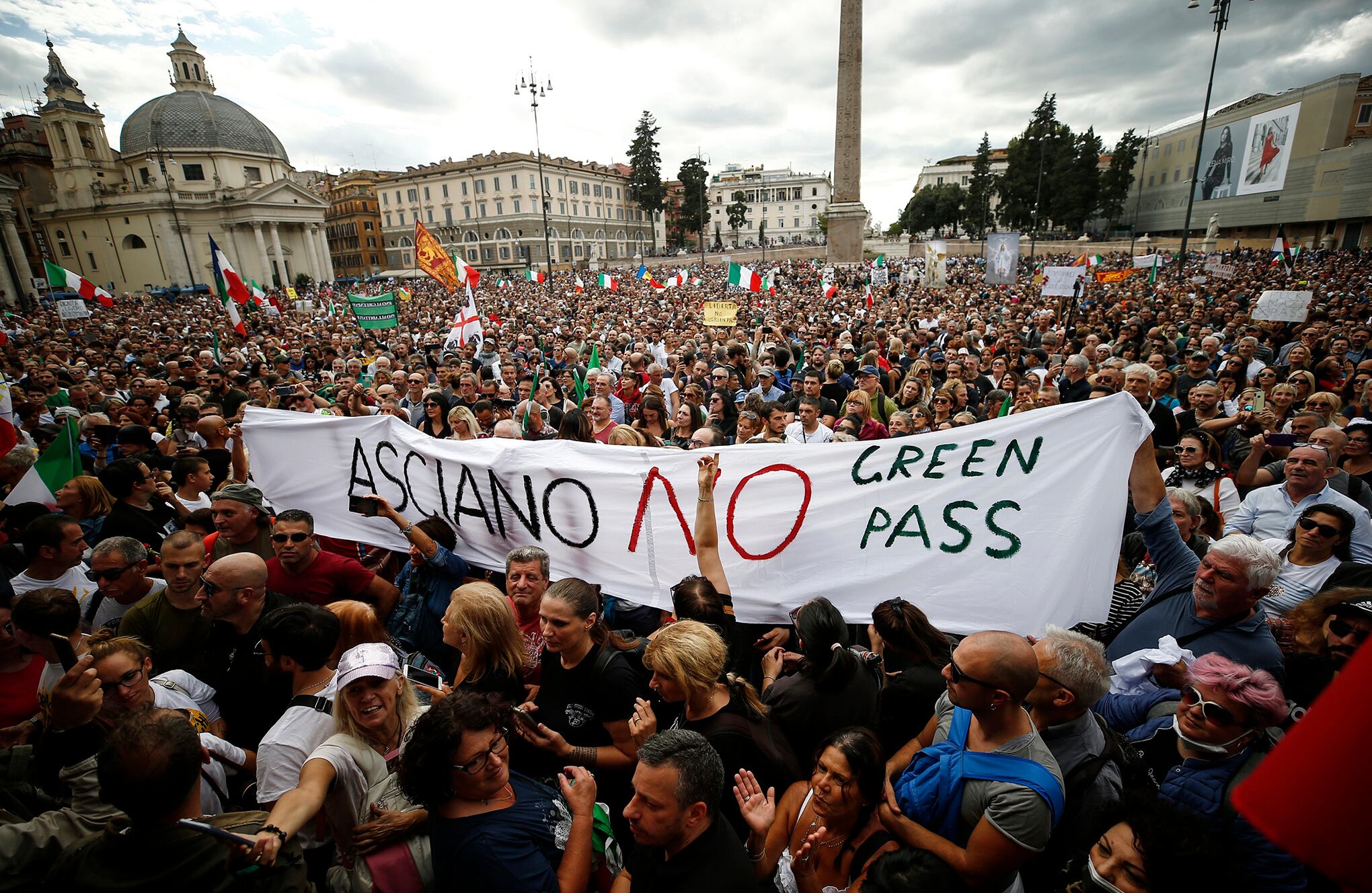 Protesta Green Pass en Italia
