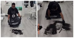 El barbero panameño le hizo un sentido homenaje a Omar Geles en su salón de belleza. Instagram: @beikeerrr_barberrr