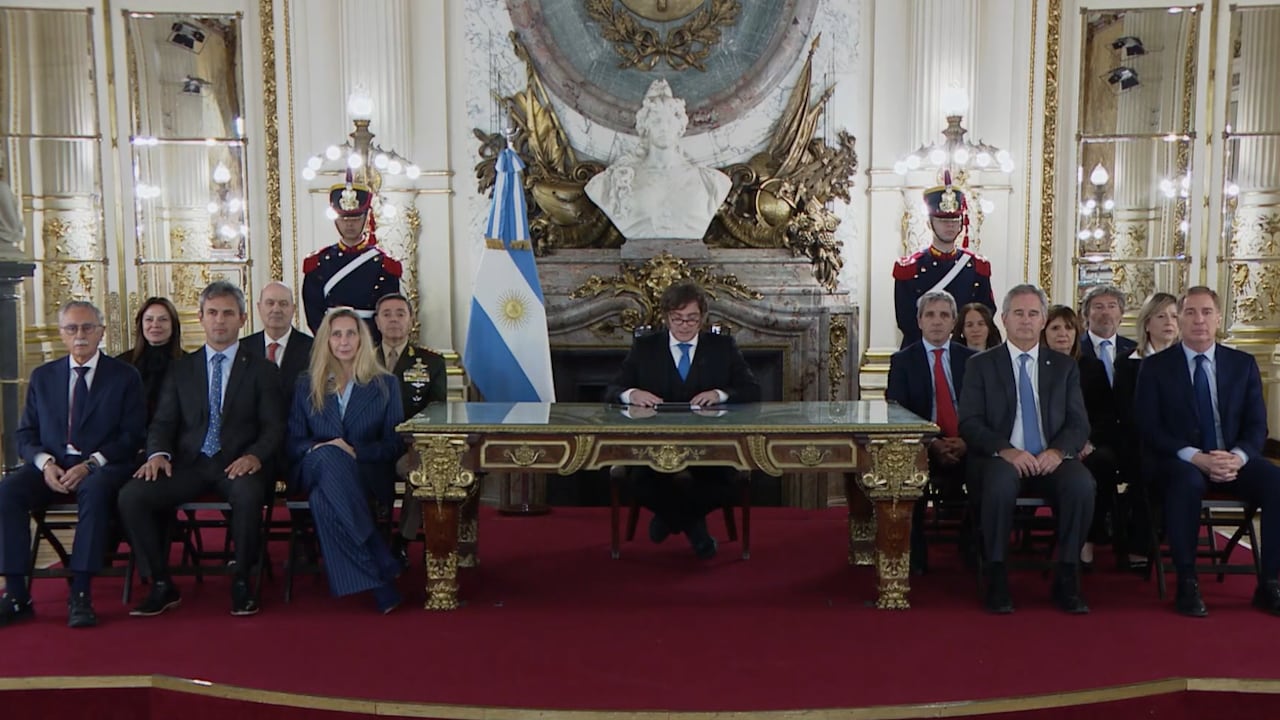 Javier Milei en cadena nacional.