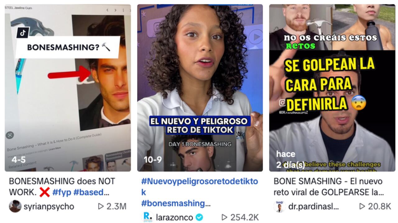 Algunas cuentas de TikTok que promueven el bone smashing