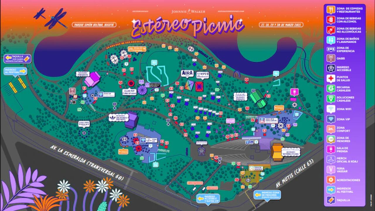 Mapa oficial del Estéreo Picnic 2025.