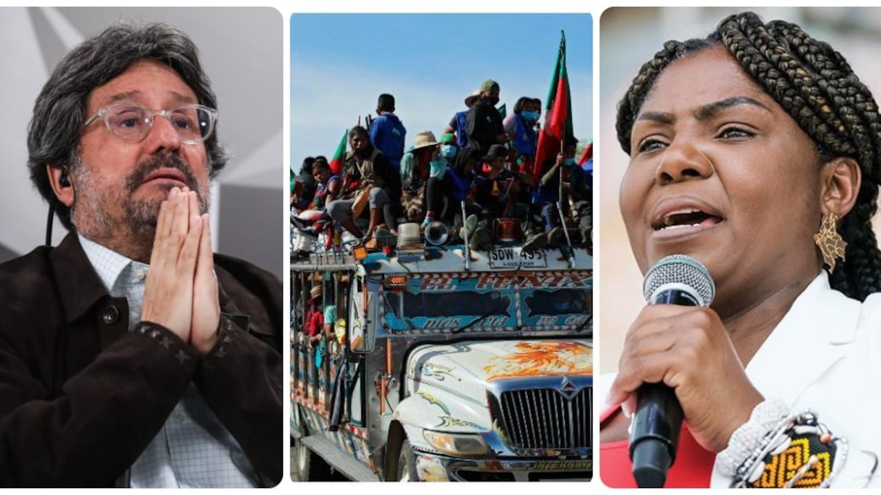 Francisco Santos, Francia Márquez y las movilizaciones de indígenas en algunas movilizaciones en Bogotá.