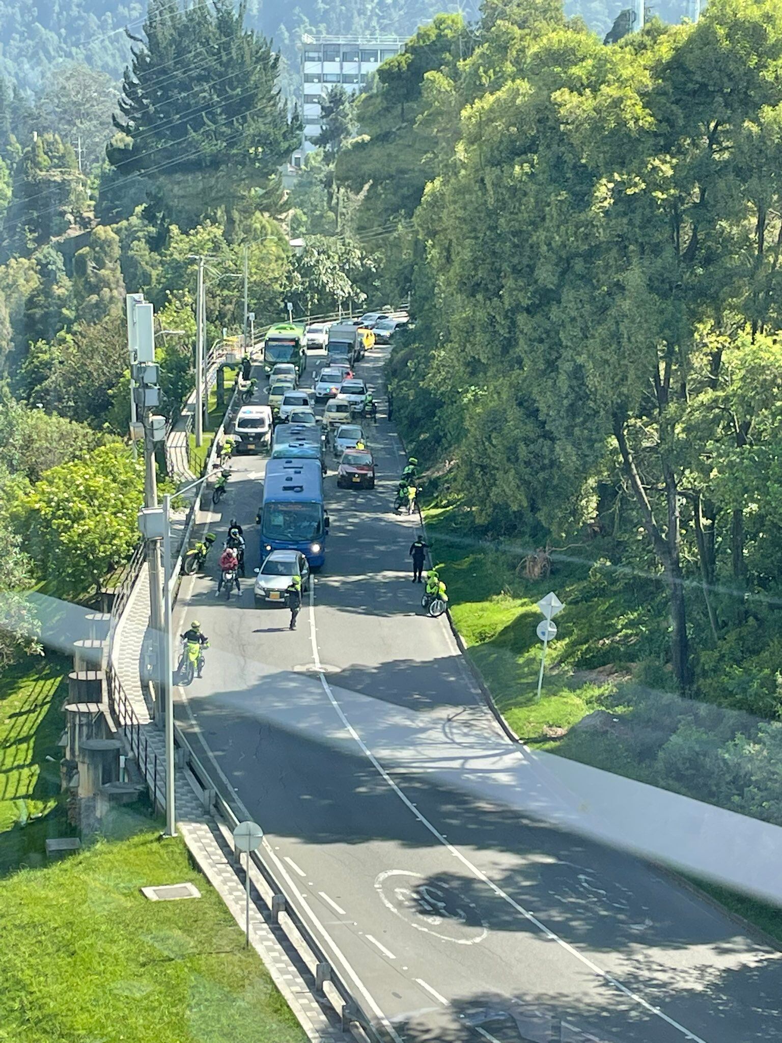 Policía presente en la balacera cerca al Externado.