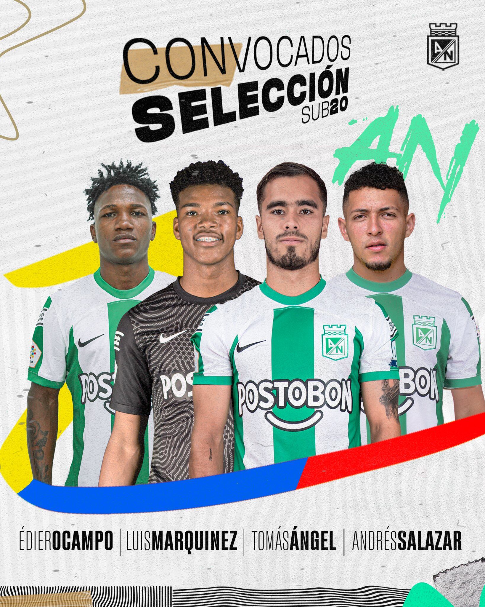 Convocados de Atlético Nacional para el Mundial Sub-20