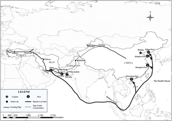 Posibles corredores de energía para China