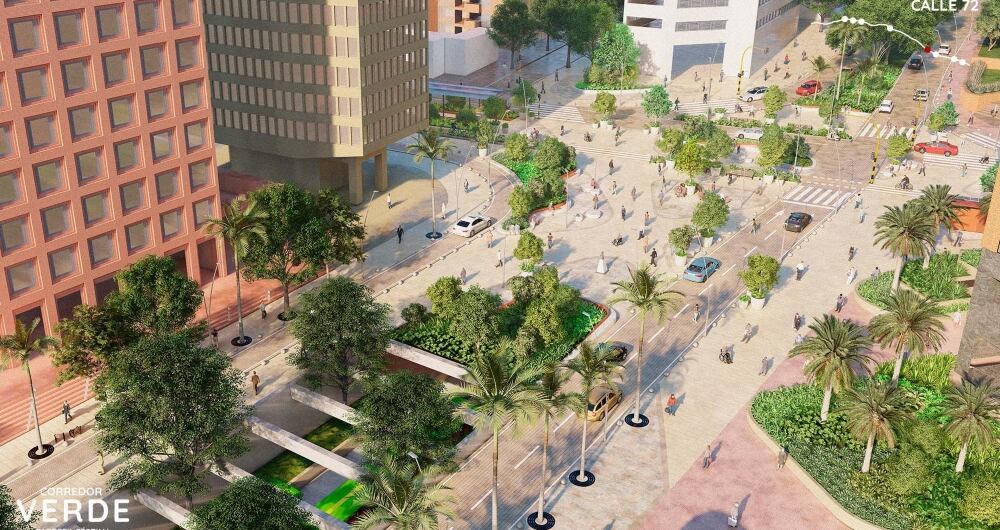 Así quedaría el Corredor Verde carrera Séptima según las imágenes expuestas por el IDU.