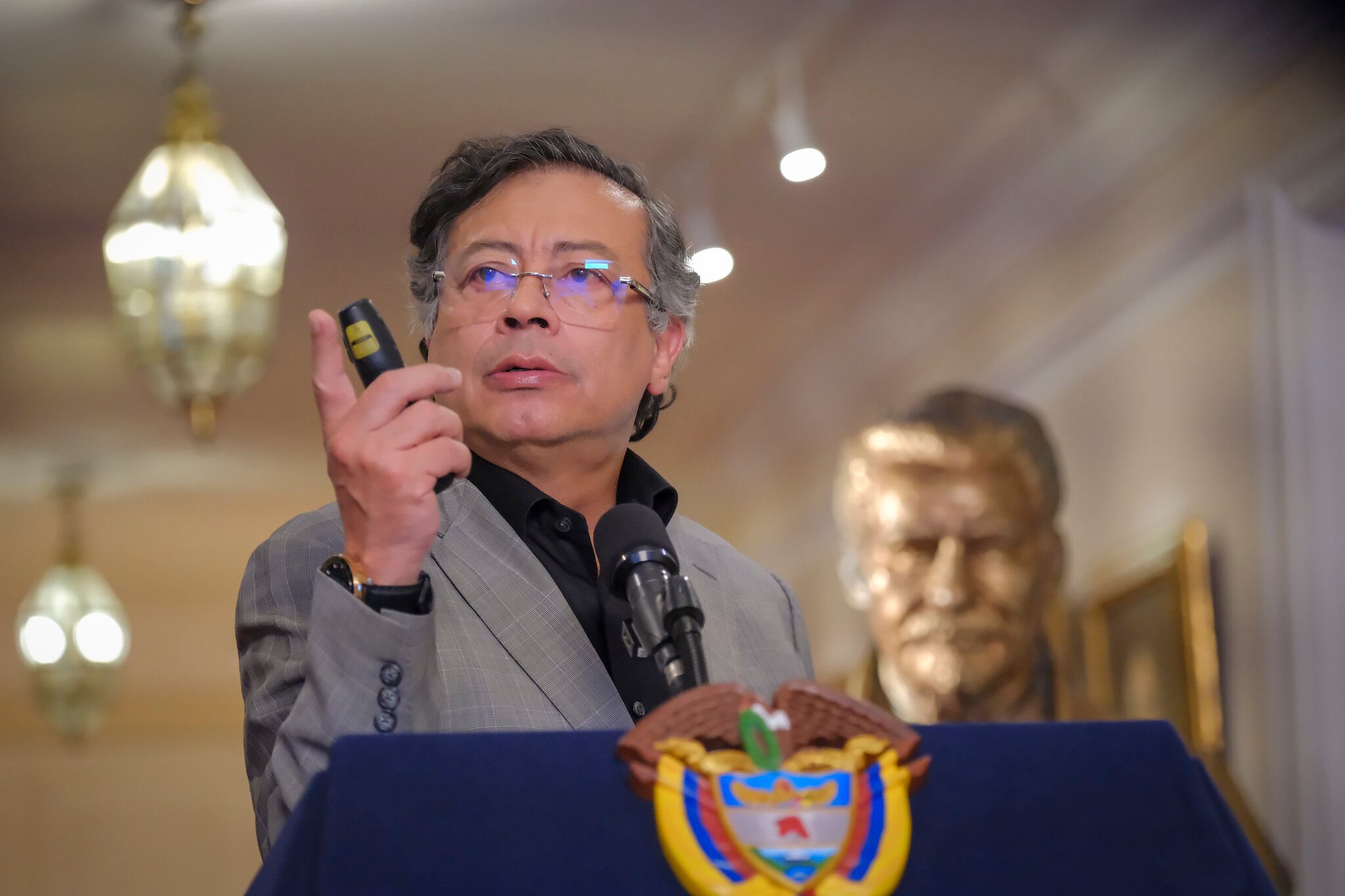 El presidente, Gustavo Petro, el 12 de septiembre de 2025 en la Casa de Nariño, en Bogotá
