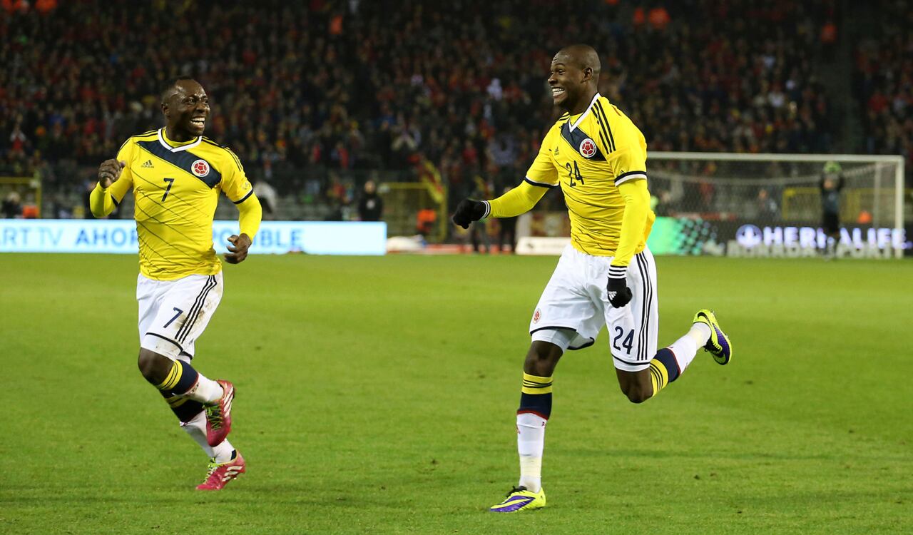 Víctor Ibarbo celebró con la Selección Colombia en amistosos rumbo a Brasil 2014.