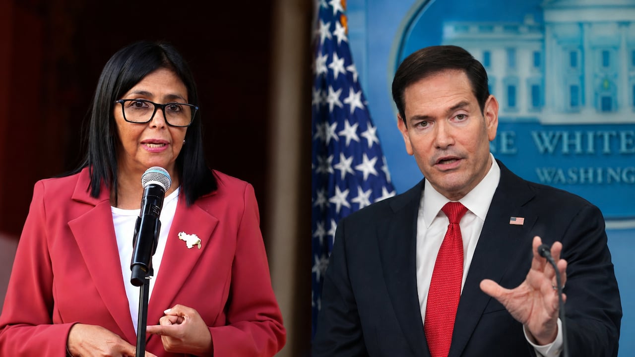 Delcy Rodríguez y Marco Rubio.