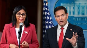 Delcy Rodríguez y Marco Rubio.