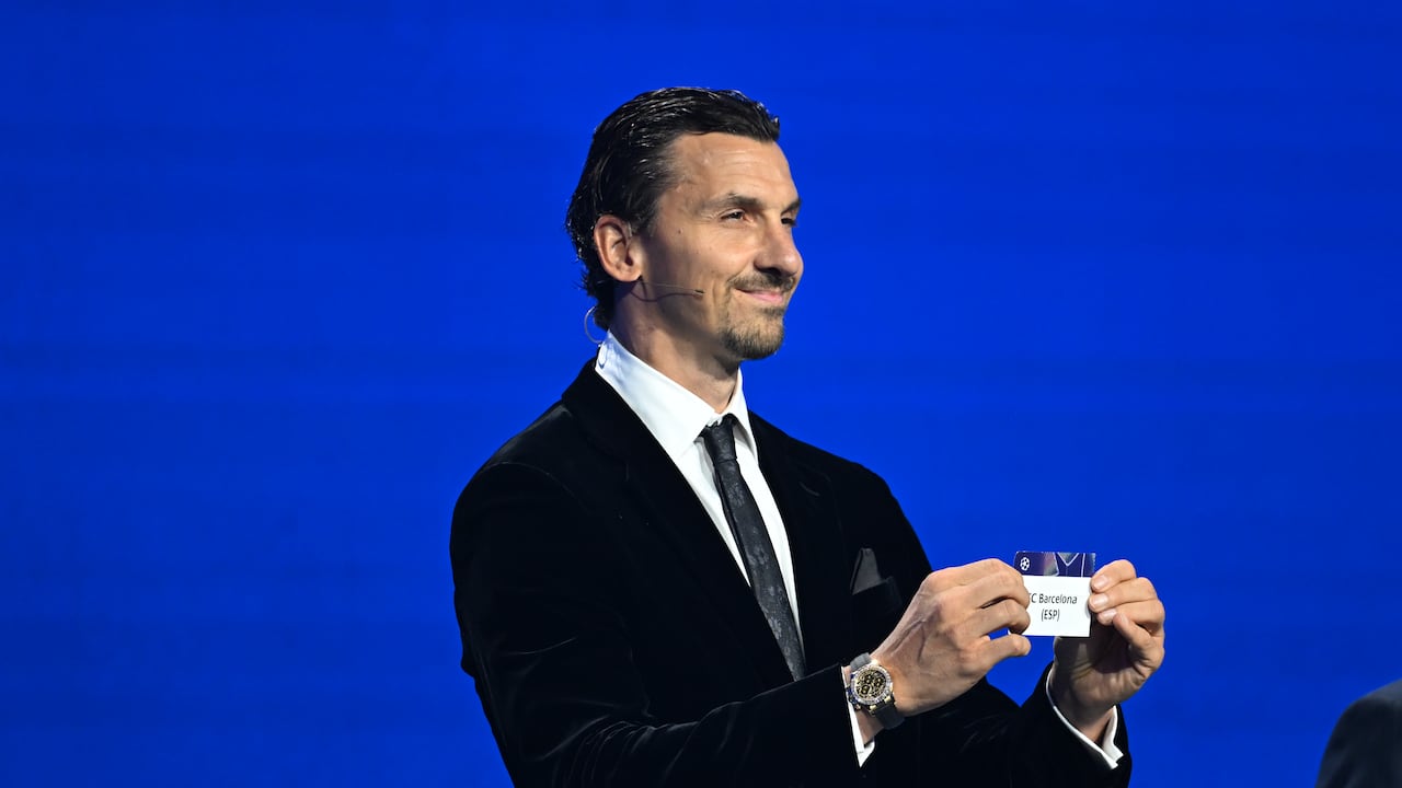 Zlatan Ibrahimovic en el sorteo de la Champions League.