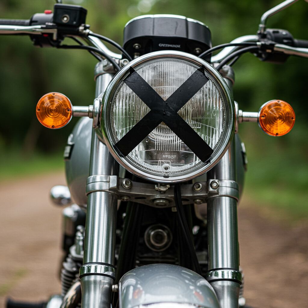 La X en las farolas de las motocicletas fue una costumbre heredada de las carreras de autos.