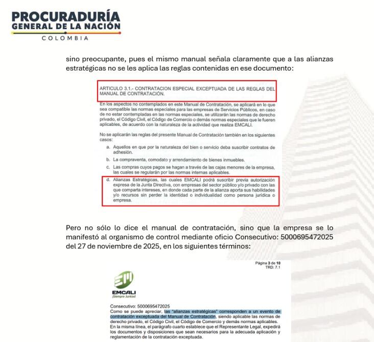 La Procuraduría ha planteado dudas frente al proceso de contratación  mediante la figura de "invitación privada".