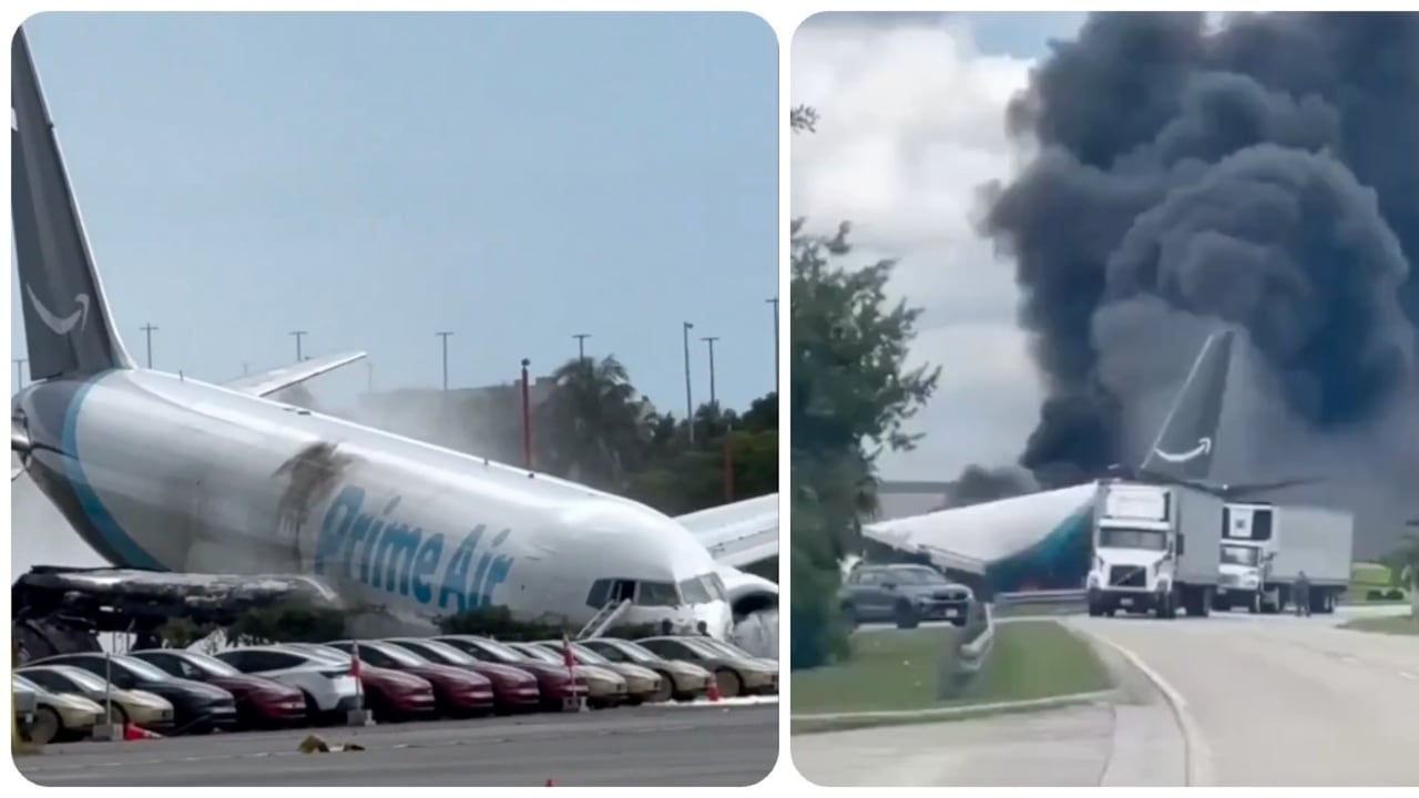 El avión se salió de la pista de aterrizaje.