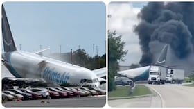El avión se salió de la pista de aterrizaje