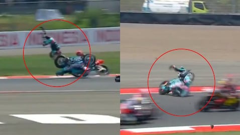 Este es el momento de la colisión del piloto.