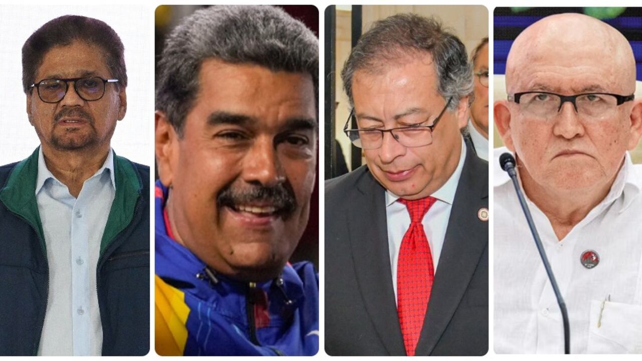 Iván Márquez, Nicolás Maduro, Gustavo Petro y Antonio García.