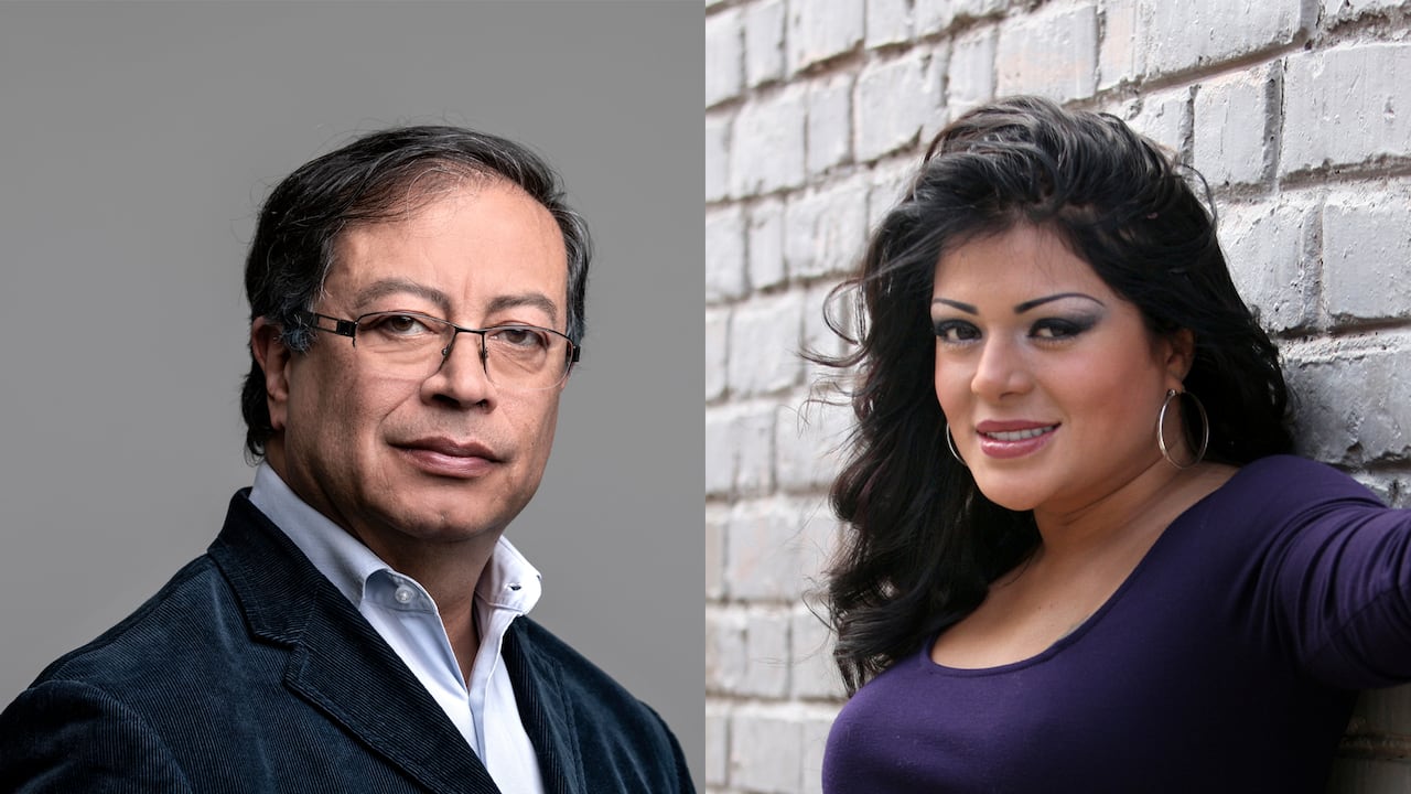 Gustavo Petro y la cantante Marbelle.