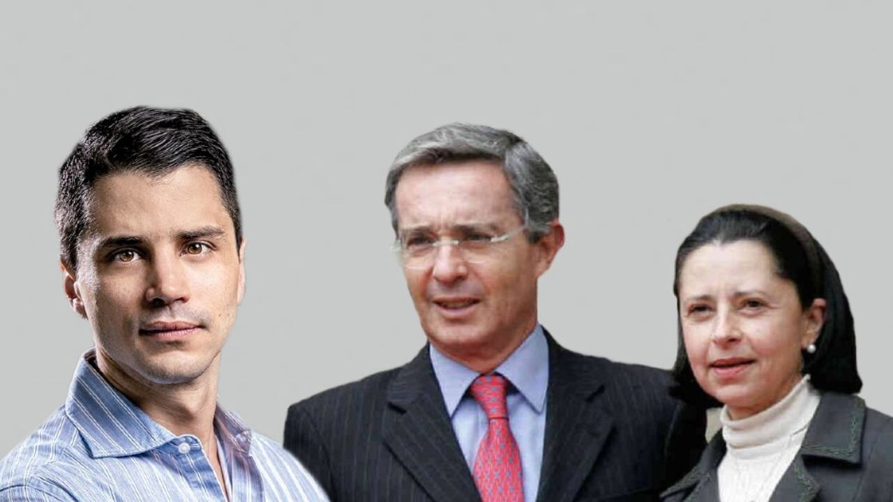 Tomás Uribe, Lina Moreno y Álvaro Uribe.