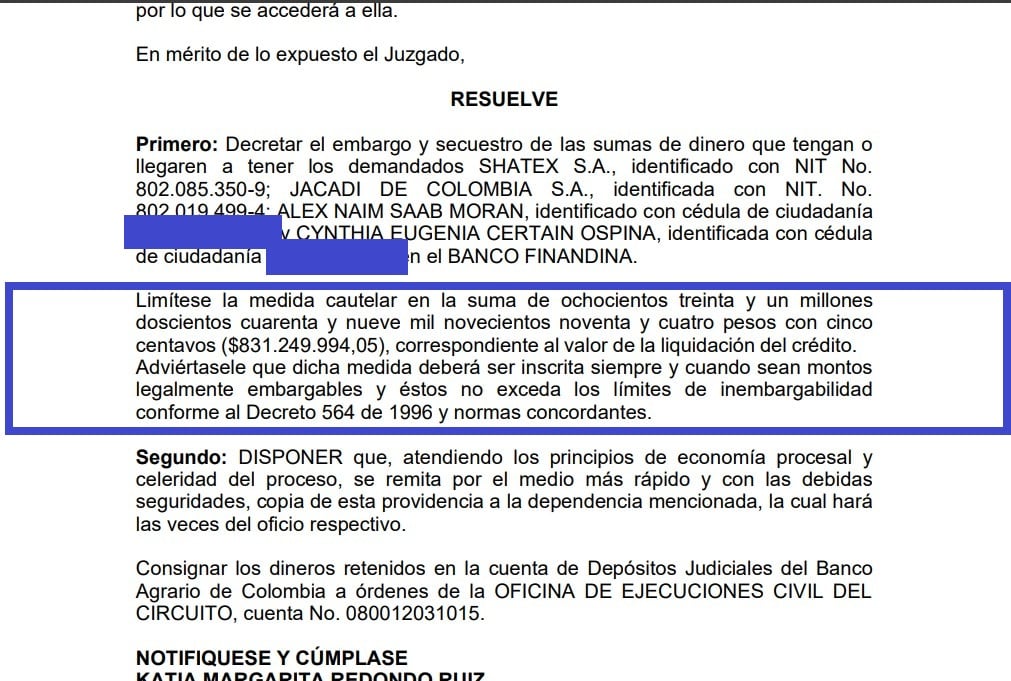 Ordenan el embargo de cuentas de Álex Saab.