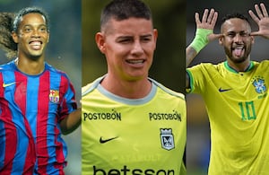 Ronaldinho, James Rodríguez y Neymar
