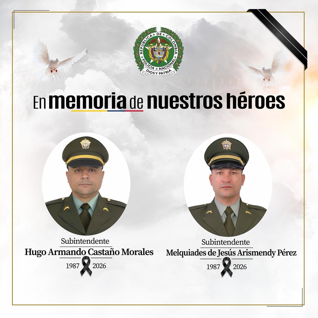 Dos subintendentes de la Policía Nacional fueron asesinados en el municipio de Anorí, Antioquia.