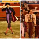 Los españoles José Garrido (izquierda) y Román (derecha) cortaron de a dos orejas en la segunda corrida de la feria. El colombiano José Arcila (centro) se fue de vacío.