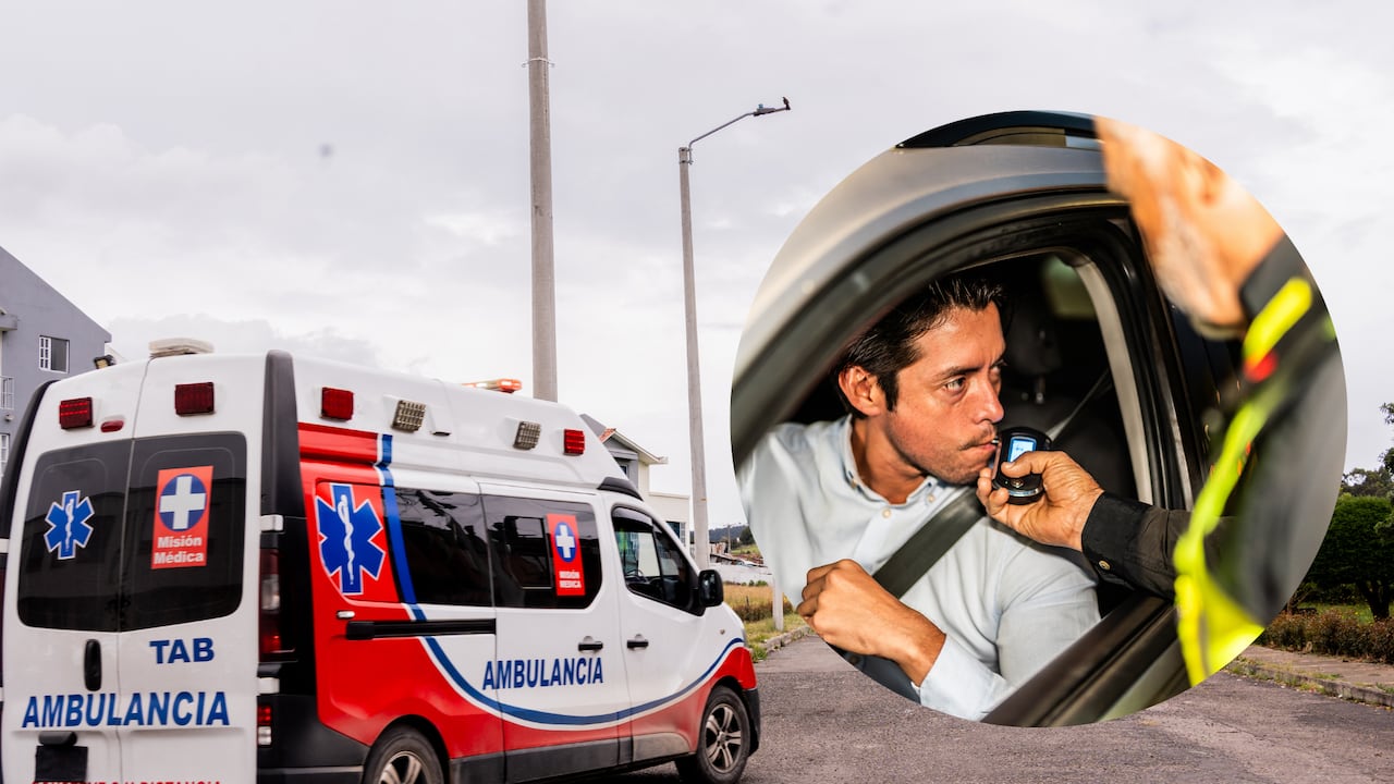 Ambulancia de paseo en Cali, control de alcoholemia