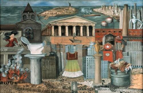 Obra: Mi vestido cuelga aquí Autor: Frida Kahlo (1933). Colección Femsa.