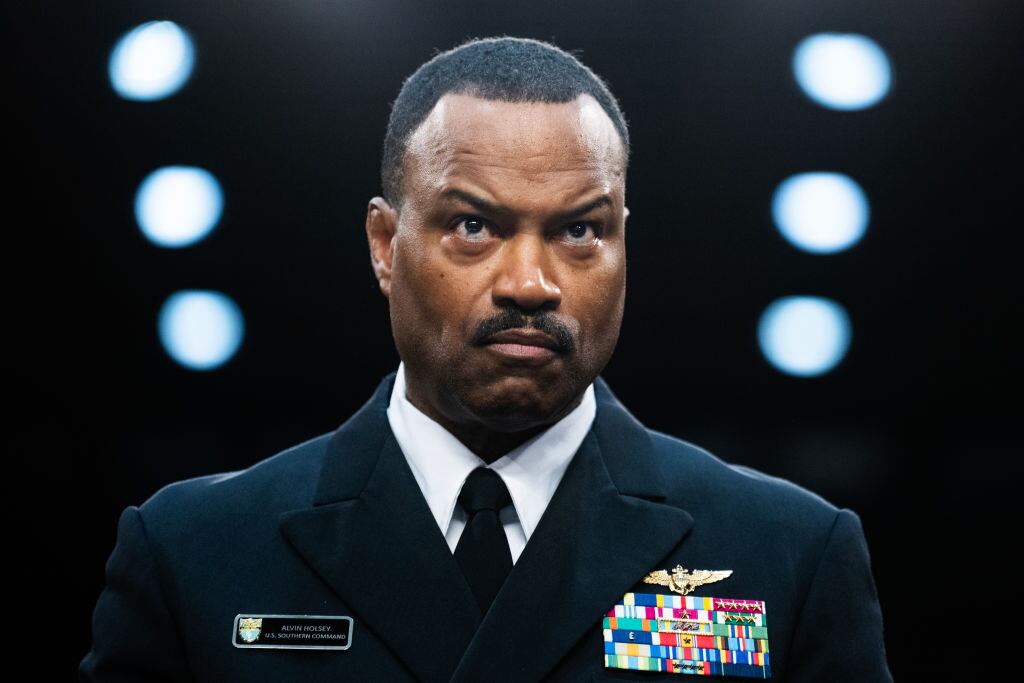 UNITED STATES - SEPTEMBER 12: Vice Admiral Alvin Holsey, U.S. Navy, nominee to be admiral and Commander, United States Southern Command, prepares to testify during the Senate Armed Services Committee confirmation hearing in Dirksen building on Thursday, September 12, 2024. (Tom Williams/CQ-Roll Call, Inc via Getty Images)