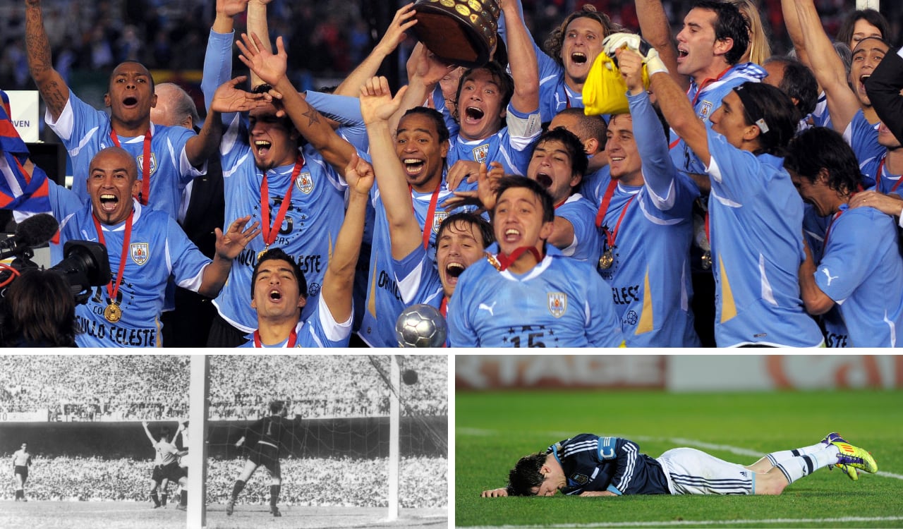 Selección de Uruguay en su historia a vencido a Brasil y Argentina en finales épicas.