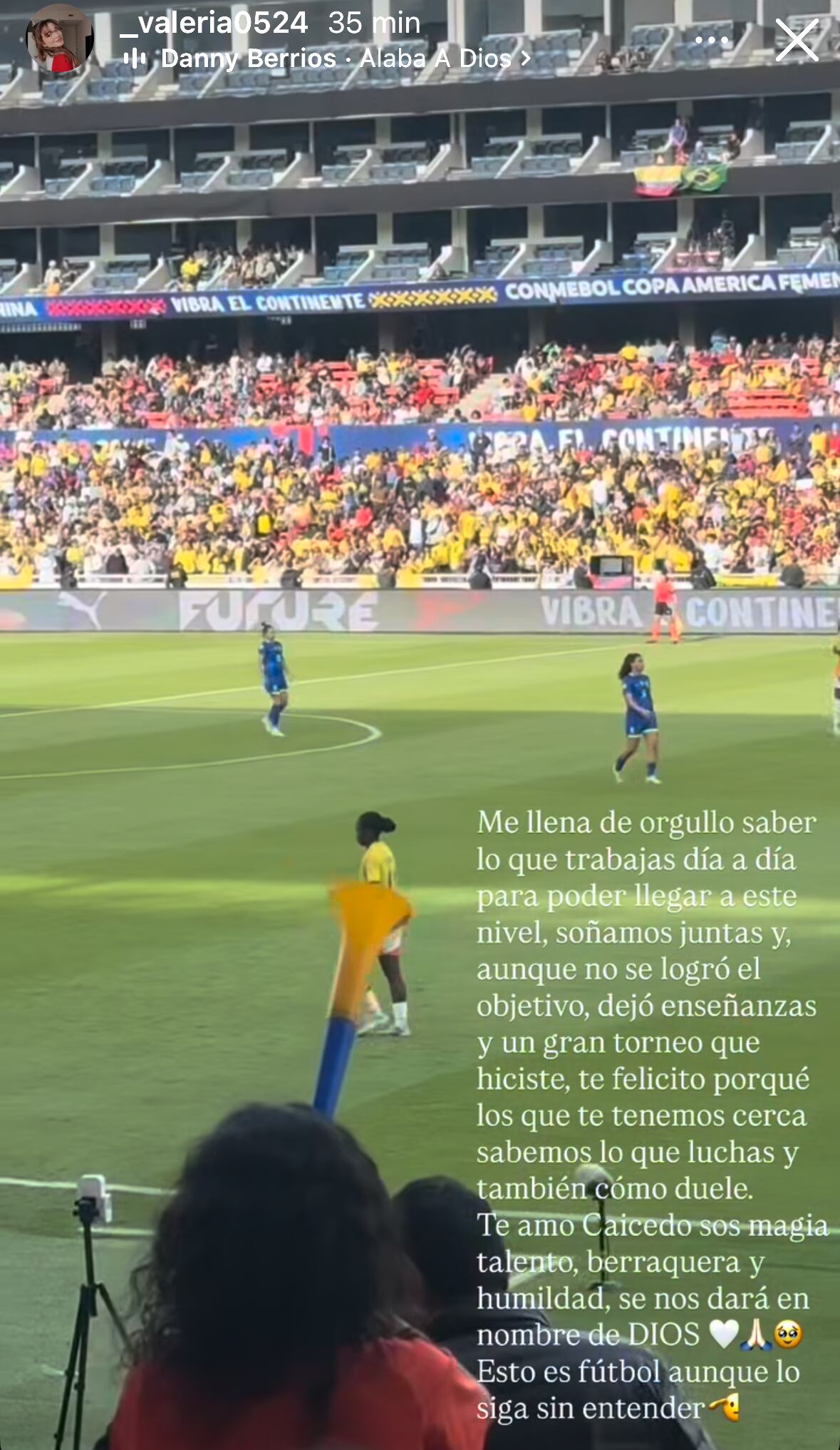 Este es el mensaje que compartió Valeria Herrera tras el resultado final de la Copa América Femenina 2025.