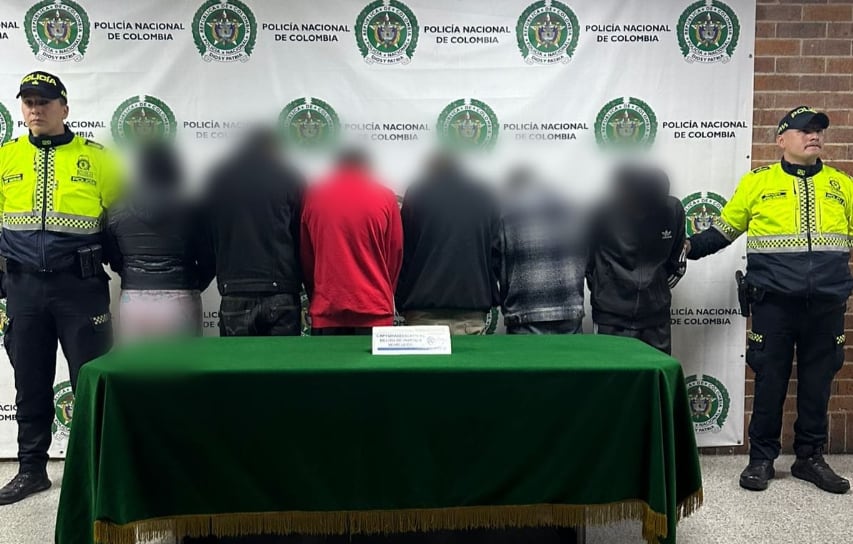 Captura de los cinco menores en Bogotá.