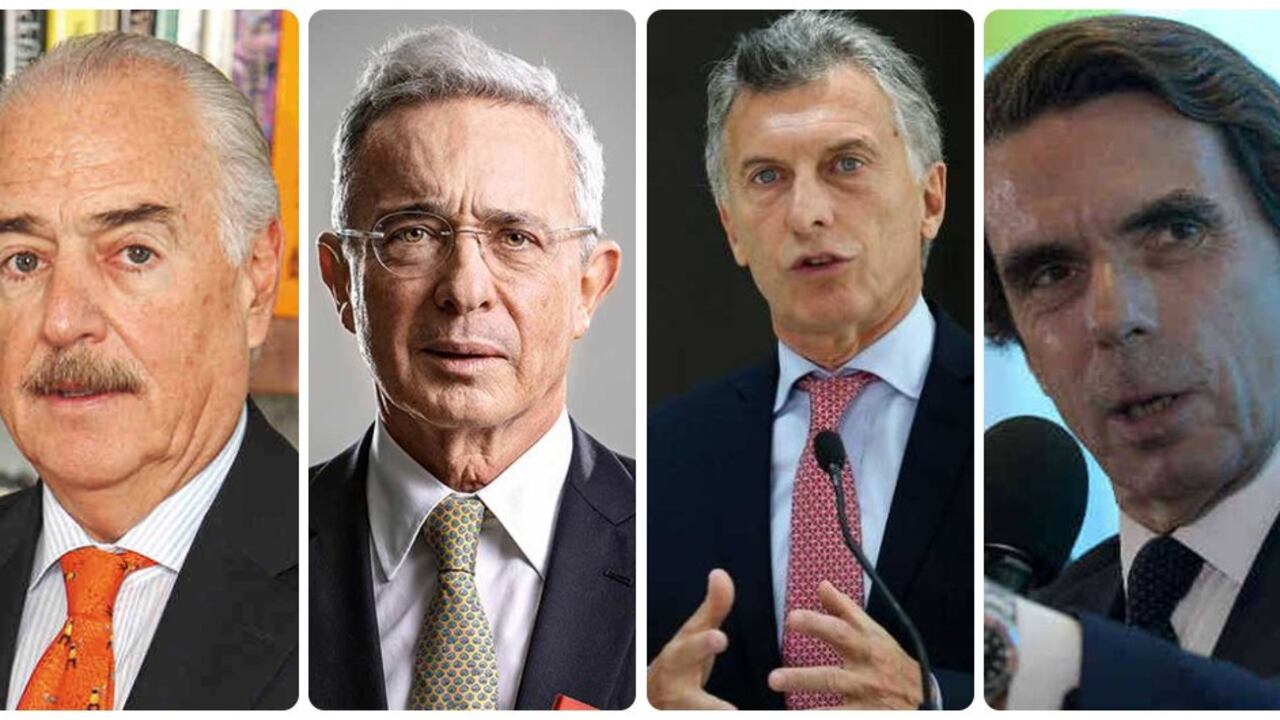 Andrés Pastrana, Álvaro Uribe, Mauricio Macri y José María Aznar
