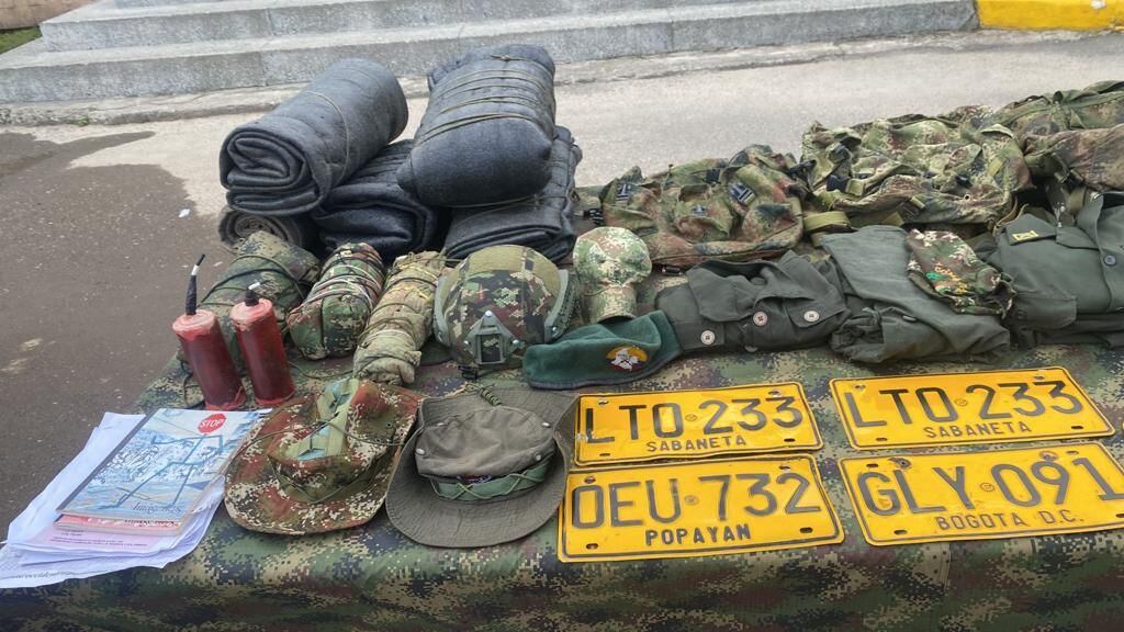 Elementos encontrados a las disidencias de las Farc en Cauca.