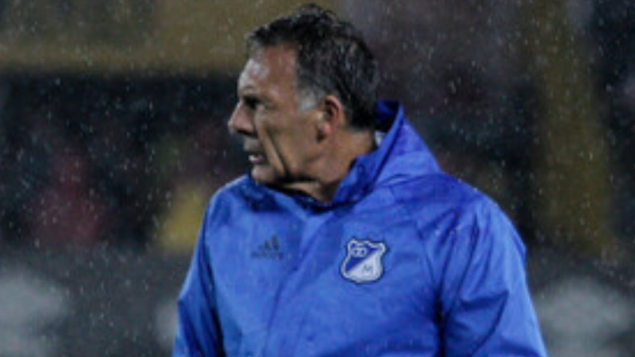 Miguel Ángel Russo cuando dirigía a Millonarios.