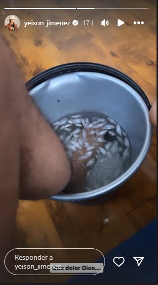 Yeison Jiménez se encuentra pasando por una molestia en su pie izquierdo.