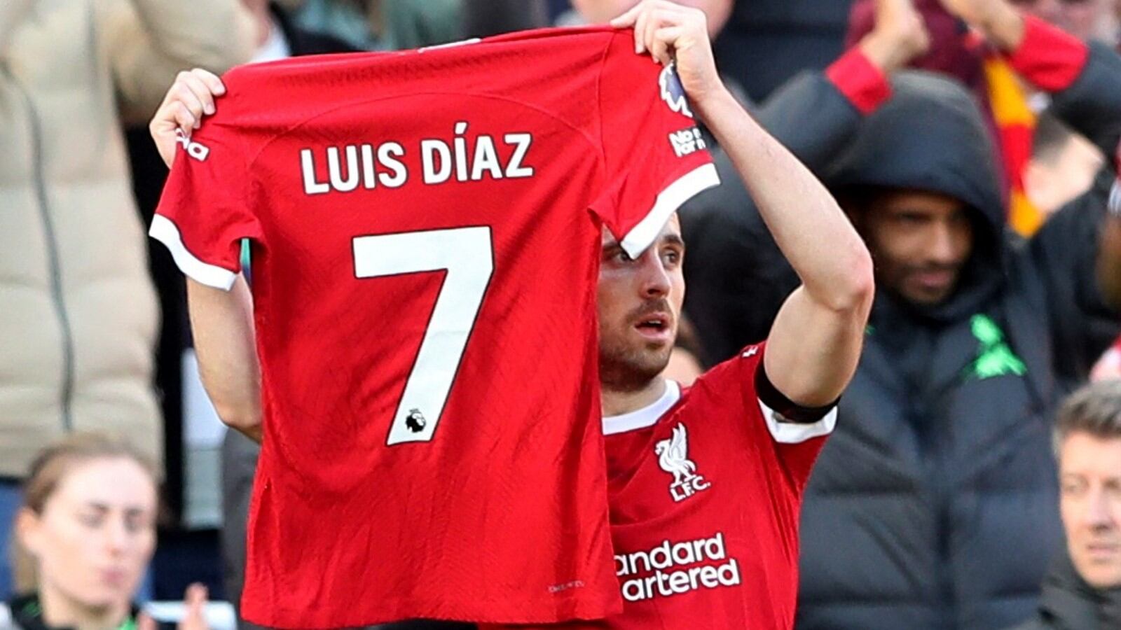 Diogo Jota le dedicó su gol a Luis Díaz, quien no fue convocado por la difícil situación familiar