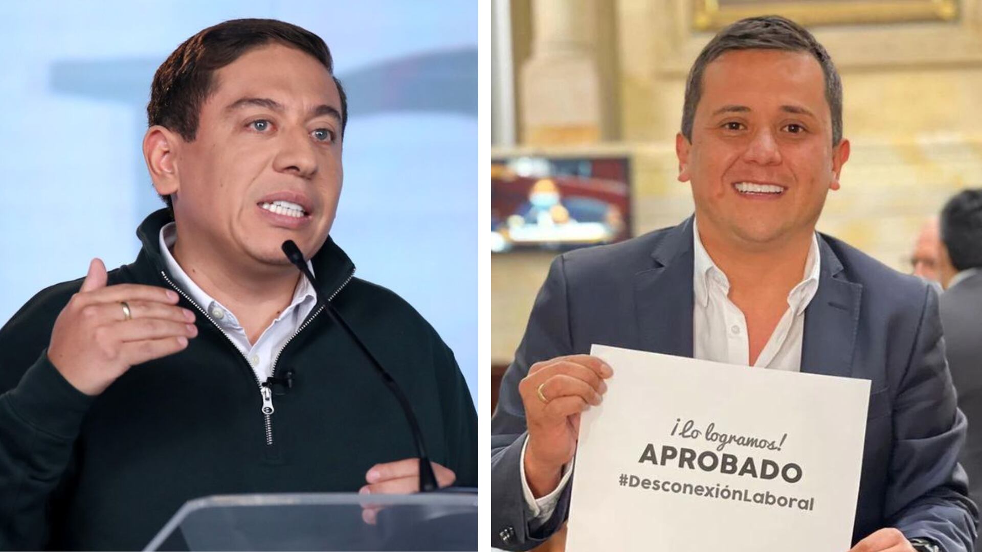 El exgobernador y exprecandidato presidencial Carlos Andrés Amaya (izq.) y el excongresista Rodrigo Rojas.
