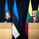 Primeros ministros de Estonia, Letonia y Lituania ofrecen rueda de prensa sobre rechazo que el COI permita participación de atletas rusos en Paris 2024.