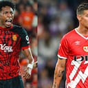 Johan Mojíca y James Rodríguez se cruzaron este domingo en la liga española. Mallorca derrotó al Rayo Vallecano 1-0.