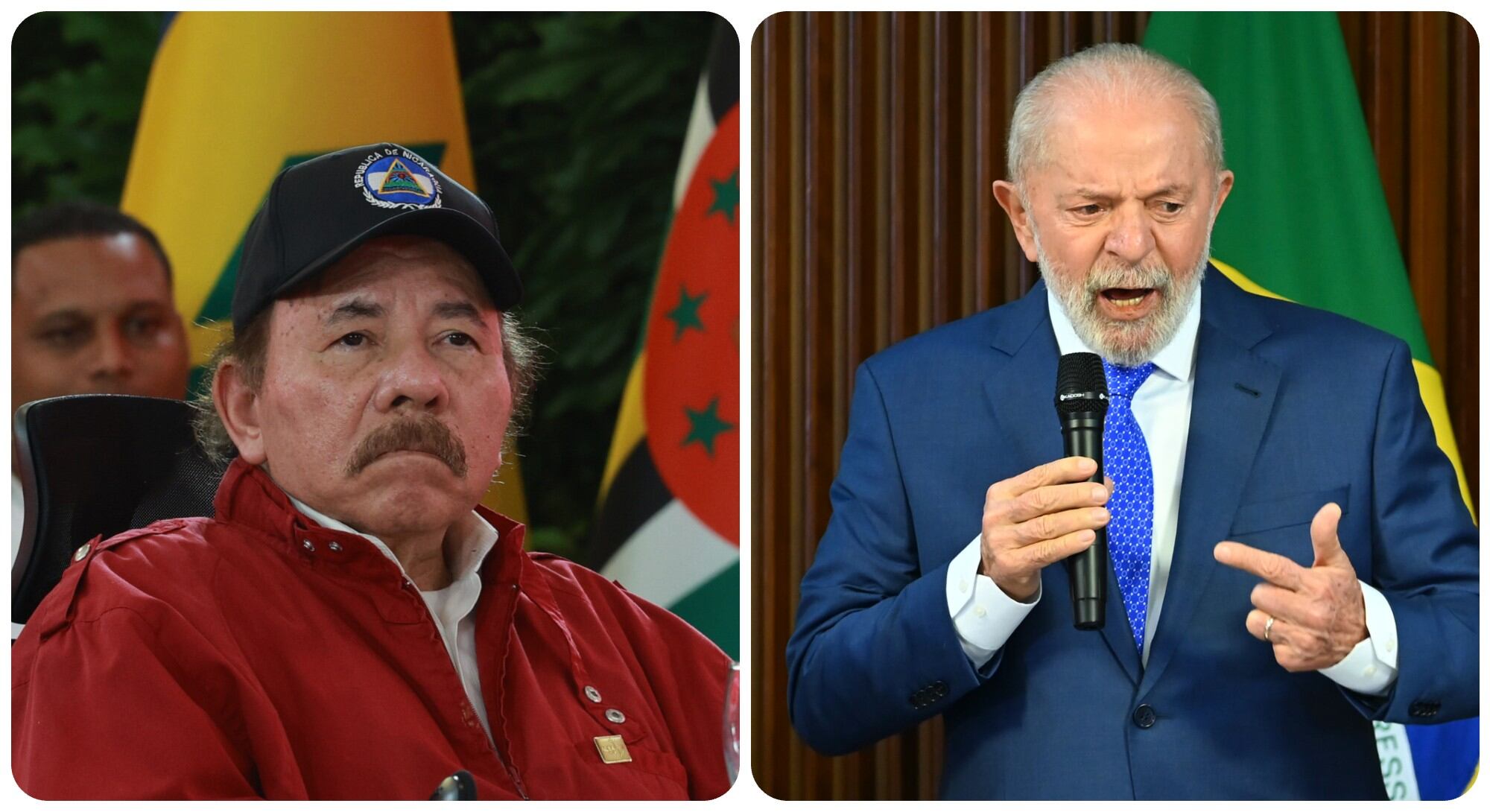 El presidente de Nicaragua, Daniel Ortega y el mandatario brasileño, Luis Ignacio Lula da Silva