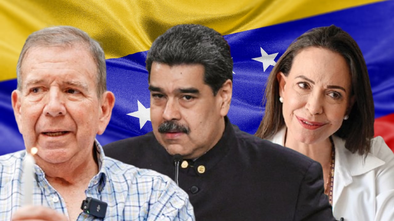 Edmundo González, Nicolás Maduro y María Corina Machado.